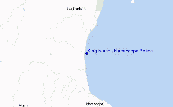 mapa de localização de King Island - Narracoopa Beach