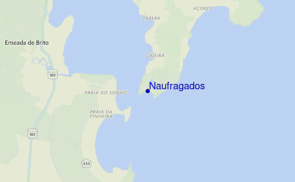 mapa de localização de Naufragados