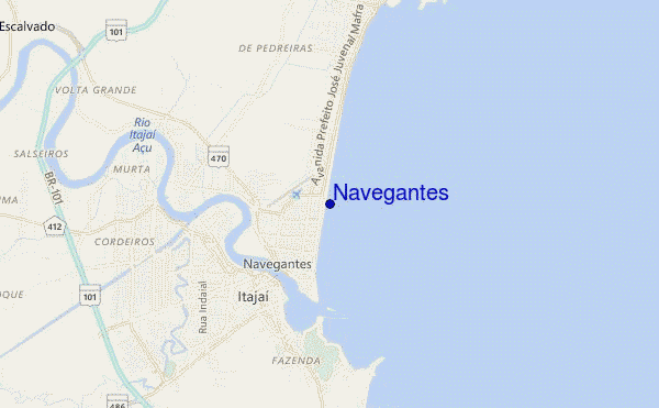 mapa de localização de Navegantes
