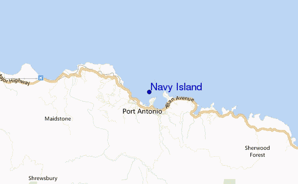 mapa de localização de Navy Island