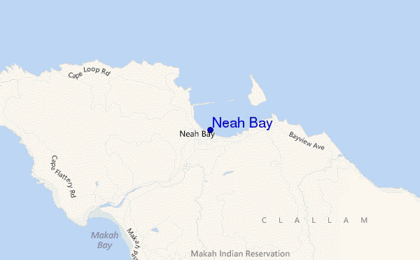 mapa de localização de Neah Bay