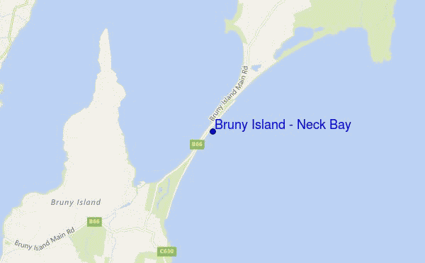 mapa de localização de Bruny Island - Neck Bay