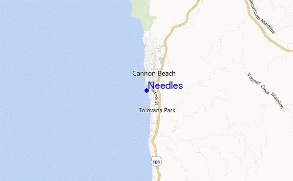mapa de localização de Needles