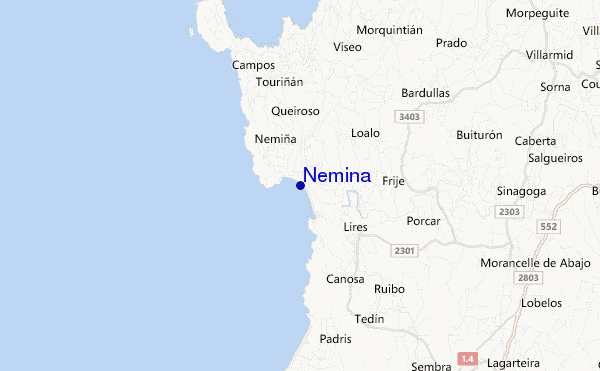 mapa de localização de Nemina