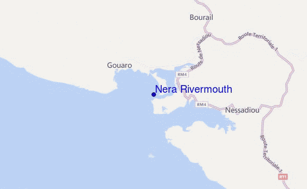 mapa de localização de Nera Rivermouth