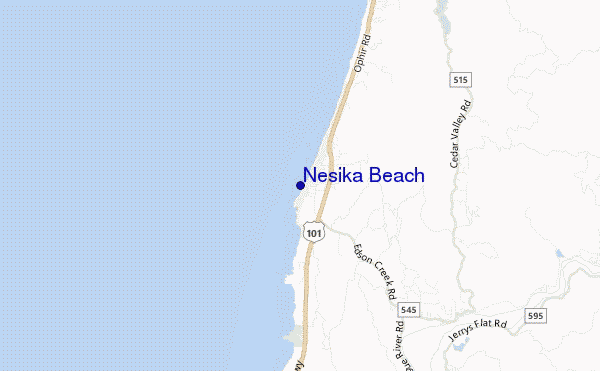 mapa de localização de Nesika Beach
