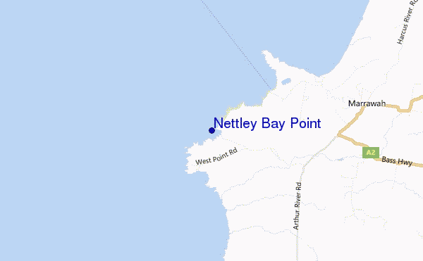 mapa de localização de Nettley Bay Point