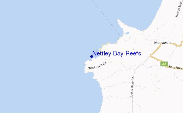 mapa de localização de Nettley Bay Reefs