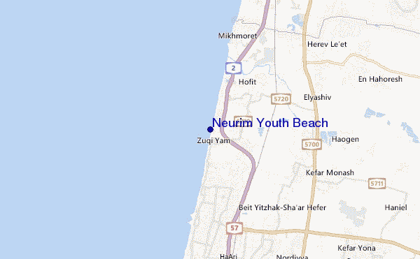 mapa de localização de Neurim Youth Beach