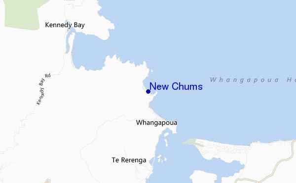 mapa de localização de New Chums