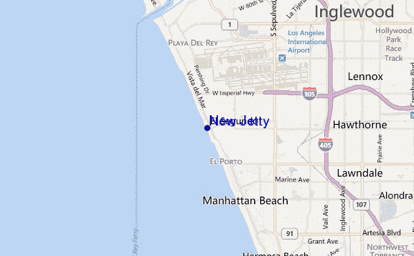 mapa de localização de New Jetty