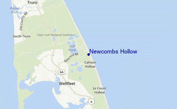 mapa de localização de Newcombs Hollow