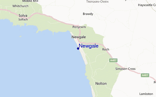 mapa de localização de Newgale