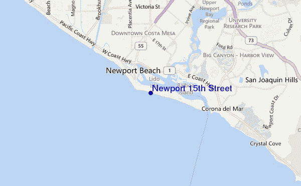 mapa de localização de Newport 15th Street