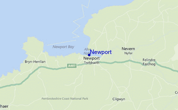 mapa de localização de Newport