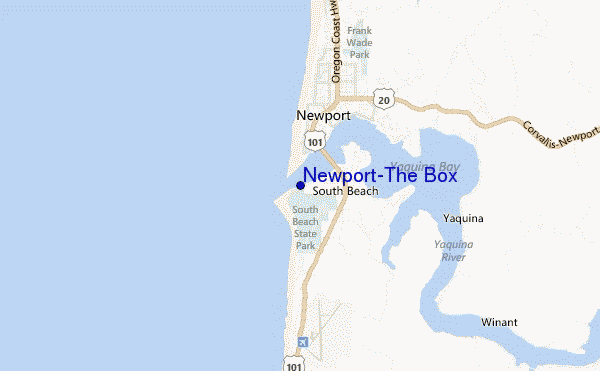 mapa de localização de Newport-The Box
