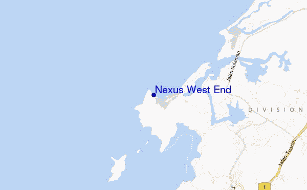 mapa de localização de Nexus West End