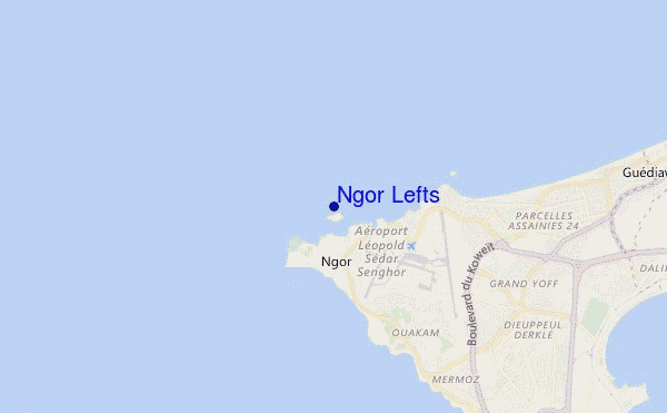 mapa de localização de Ngor Lefts