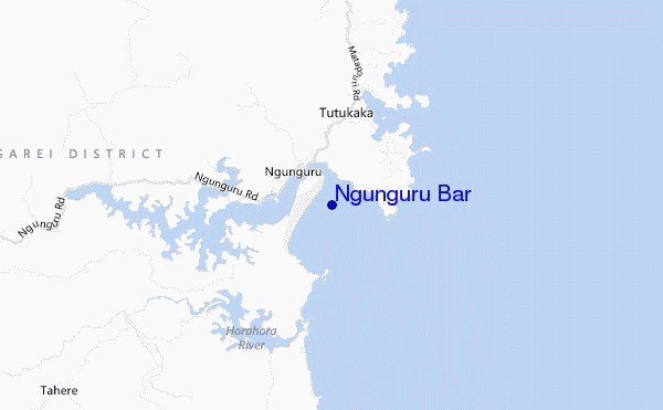 mapa de localização de Ngunguru Bar