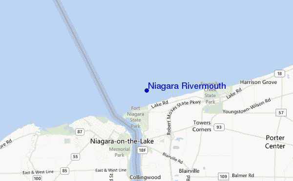 mapa de localização de Niagara Rivermouth