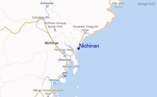 mapa de localização de Nichinan