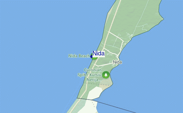 mapa de localização de Nida
