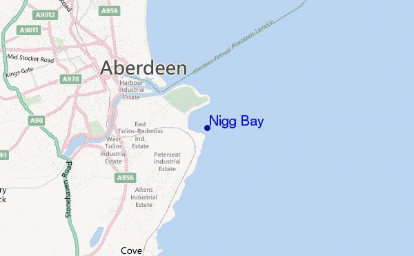 mapa de localização de Nigg Bay