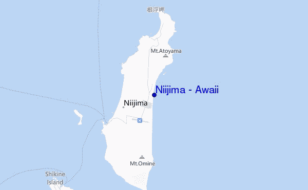 mapa de localização de Niijima - Awaii
