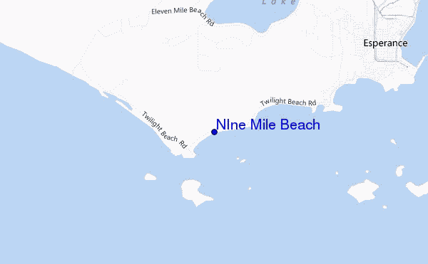 mapa de localização de NIne Mile Beach