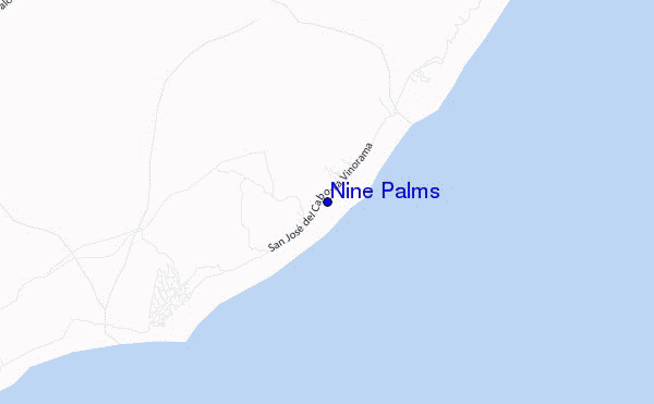 mapa de localização de Nine Palms
