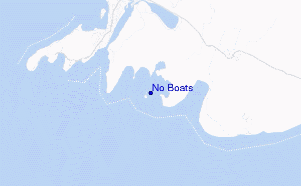 mapa de localização de No Boats