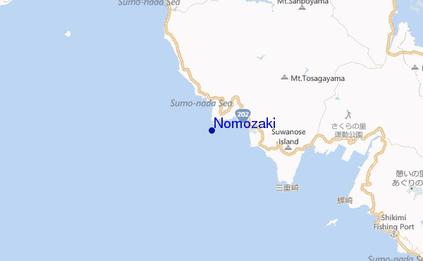 mapa de localização de Nomozaki