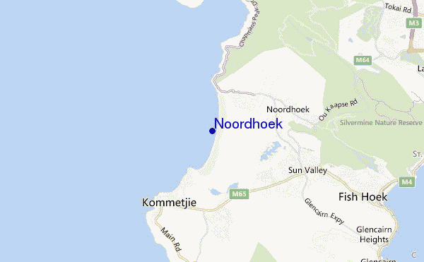 mapa de localização de Noordhoek