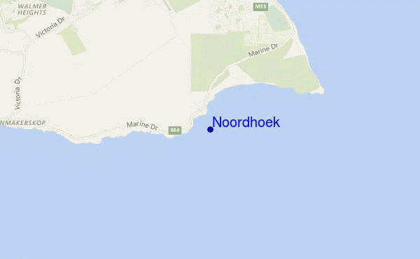 mapa de localização de Noordhoek