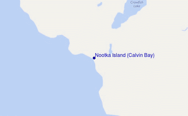 mapa de localização de Nootka Island (Calvin Bay)