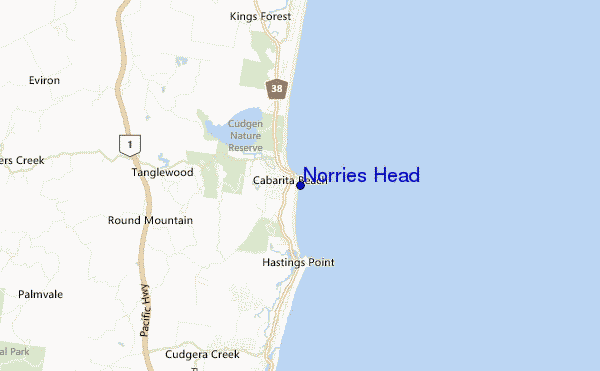 mapa de localização de Norries Head