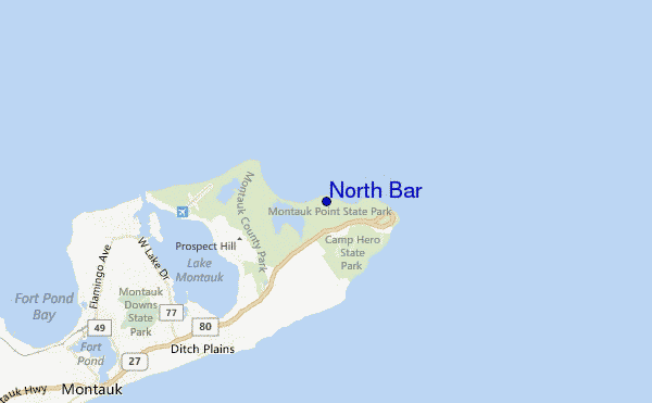 mapa de localização de North Bar