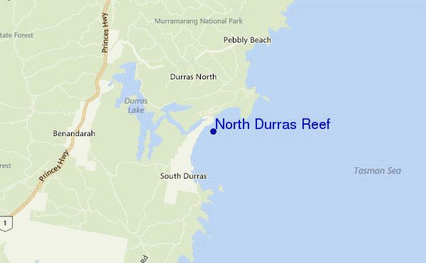 mapa de localização de North Durras Reef
