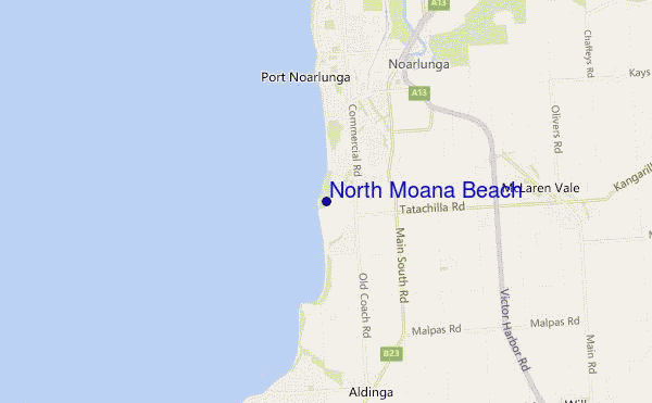 mapa de localização de North Moana Beach