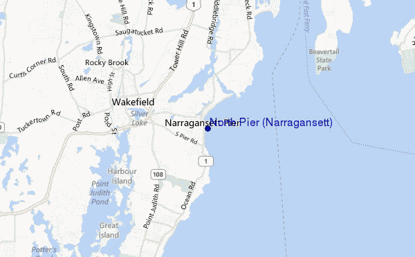 mapa de localização de North Pier (Narragansett)