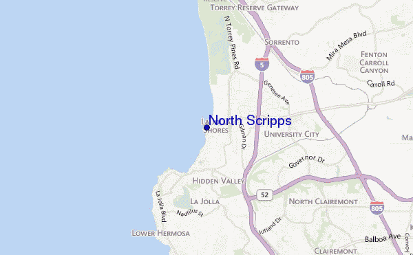 mapa de localização de North Scripps