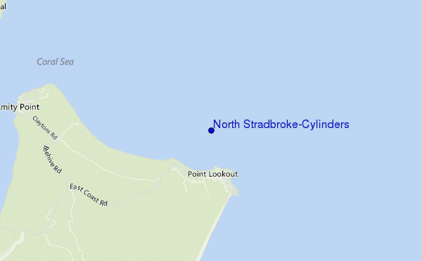 mapa de localização de North Stradbroke-Cylinders