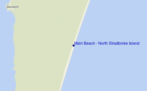 mapa de localização de Main Beach - North Stradbroke Island