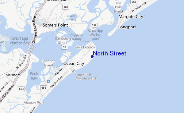 mapa de localização de North Street