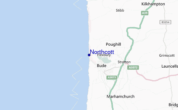 mapa de localização de Northcott