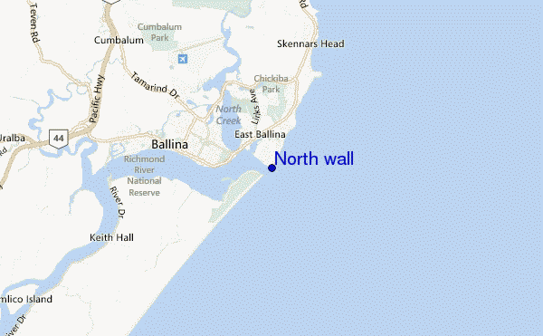 mapa de localização de North wall