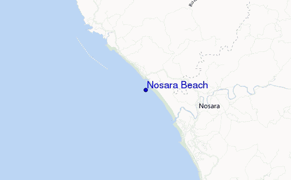 mapa de localização de Nosara Beach