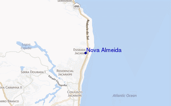 mapa de localização de Nova Almeida
