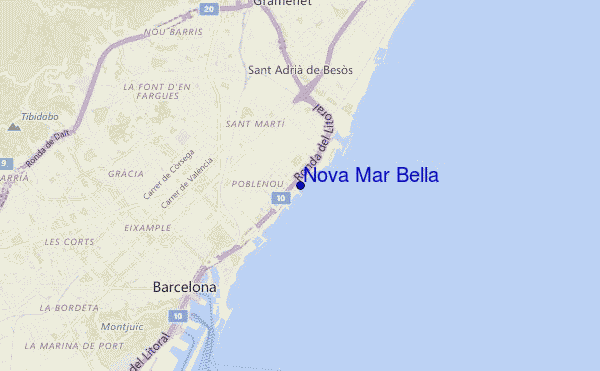 mapa de localização de Nova Mar Bella