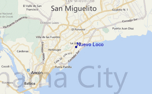mapa de localização de Nuevo Loco